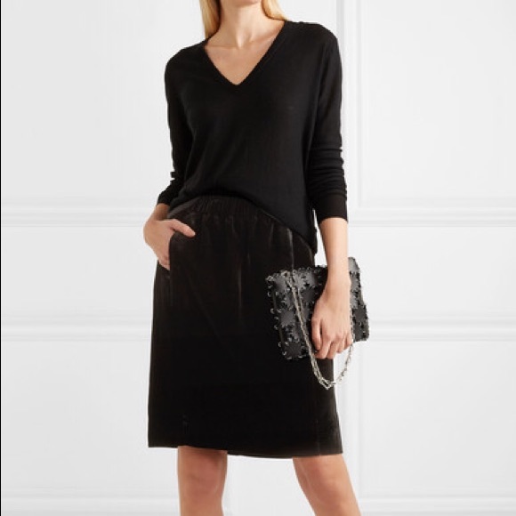 BNWT J Crew Pull on Velvet Skirt Black - Picture 2 of 8
